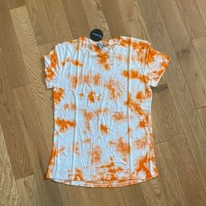 Orange tie dye knit tee